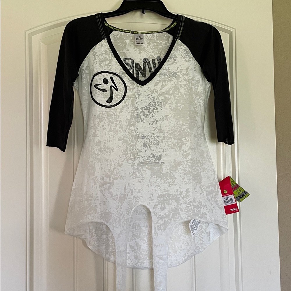 Zumba Fitness White Astral Baseball Tee